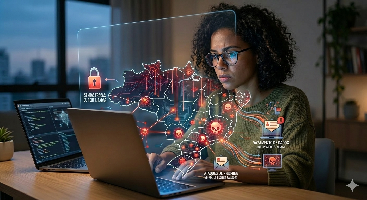 Brasil foi um dos países que mais sofreu ataques digitais em 2025 e isso diz muito sobre como você usa a internet